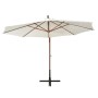 Sombrilla colgante 350 cm con palo de madera blanca de , Sombrillas - Ref: Foro24-42966, Precio: 221,50 €, Descuento: %