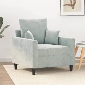 Sillón de terciopelo gris claro 60 cm de , Sofás - Ref: Foro24-359283, Precio: 140,59 €, Descuento: %