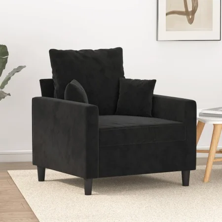 Sillón de terciopelo negro 60 cm de , Sofás - Ref: Foro24-359288, Precio: 175,61 €, Descuento: %