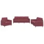 Juego de sofás con cojines 3 piezas tela rojo tinto de , Sofás - Ref: Foro24-3202060, Precio: 557,06 €, Descuento: %