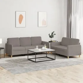 Sofa set with cushions 2 pieces taupe gray fabric by , Sofas - Ref: Foro24-3202125, Price: 457,79 €, Discount: %