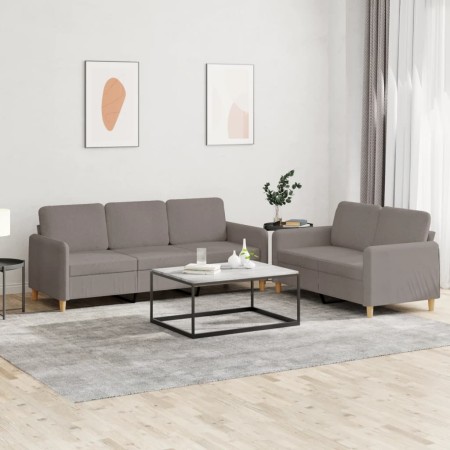 Juego de sofás con cojines 2 piezas tela gris taupe de , Sofás - Ref: Foro24-3202125, Precio: 472,83 €, Descuento: %