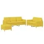 Sofa set with cushions 3 pieces light yellow fabric by , Sofas - Ref: Foro24-3202131, Price: 503,14 €, Discount: %