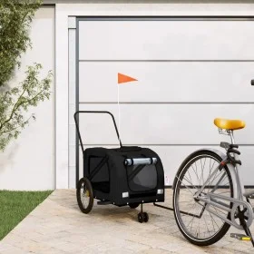 Pet Bicycle Trailer Iron Oxford Cloth Black by , pet strollers - Ref: Foro24-93905, Price: 100,53 €, Discount: %