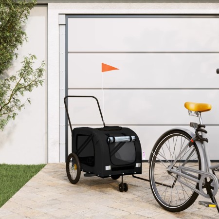 Remolque de bicicleta mascotas hierro tela Oxford negro de , Cochecitos para mascotas - Ref: Foro24-93905, Precio: 102,04 €, ...