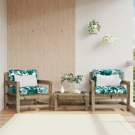 Garden armchairs 2 units impregnated pine wood by , Modular outdoor sofas - Ref: Foro24-825498, Price: 99,20 €, Discount: %