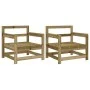Sillones de jardín 2 unidades madera impregnada de pino de , Sofás modulares de exterior - Ref: Foro24-825498, Precio: 99,20 ...