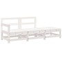 Juego de muebles de jardín 3 pzas madera maciza de pino blanco de , Sofás modulares de exterior - Ref: Foro24-825521, Precio:...