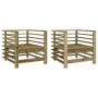 Sillones de jardín 2 unidades madera impregnada de pino de , Sofás modulares de exterior - Ref: Foro24-825631, Precio: 116,32...
