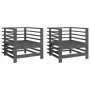 Sillones de jardín 2 unidades madera maciza de pino gris de , Sofás modulares de exterior - Ref: Foro24-825627, Precio: 177,9...