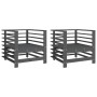 Sillones de jardín 2 unidades madera maciza de pino gris de , Sofás modulares de exterior - Ref: Foro24-825627, Precio: 143,9...