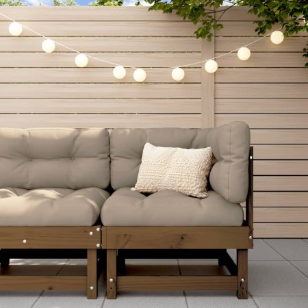 Sofá de esquina de madera maciza de pino marrón miel de , Sofás modulares de exterior - Ref: Foro24-825369, Precio: 72,70 €, ...