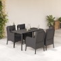 Set de muebles jardín 5 pzas con cojines ratán sintético negro en Conjuntos de jardín | Comprar online en Foru.es