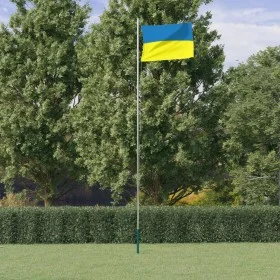 Flag and mast of Ukraine aluminum 6.23 m by , Flags and windsocks - Ref: Foro24-3210073, Price: 72,65 €, Discount: %