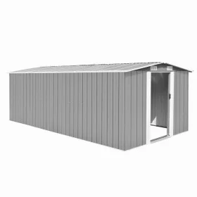 Caseta de jardín metal gris 257x489x181 cm de vidaXL, Cobertizos - Ref: Foro24-143349, Precio: 583,80 €, Descuento: %