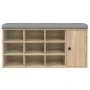 Shoe bench engineered wood Sonoma oak 102x32x50 cm by , Benches for halls and storage - Ref: Foro24-835091, Price: 88,84 €, D...