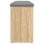 Shoe bench engineered wood Sonoma oak 102x32x50 cm by , Benches for halls and storage - Ref: Foro24-835091, Price: 88,84 €, D...