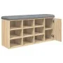 Shoe bench engineered wood Sonoma oak 102x32x50 cm by , Benches for halls and storage - Ref: Foro24-835091, Price: 88,84 €, D...