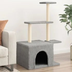 Rascador para gatos con postes de sisal gris claro 110 cm de , Mobiliario para gatos - Ref: Foro24-172104, Precio: 28,70 €, D...