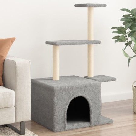 Rascador para gatos con postes de sisal gris claro 110 cm de , Mobiliario para gatos - Ref: Foro24-172104, Precio: 27,49 €, D...