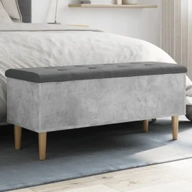 Concrete gray engineered wood storage bench 102x42x46 cm by , Benches for halls and storage - Ref: Foro24-835085, Price: 92,9...