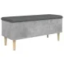 Concrete gray engineered wood storage bench 102x42x46 cm by , Benches for halls and storage - Ref: Foro24-835085, Price: 92,9...