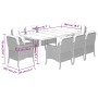 Set de comedor de jardín 9 pzas y cojines ratán sintético negro en Conjuntos de jardín | Comprar online en Foru.es