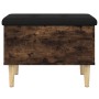Banco con almacenaje madera ingeniería roble ahumado 62x42x46cm de , Bancos para recibidores y almacenamiento - Ref: Foro24-8...