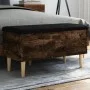 Engineered wood bench with storage smoked oak 82x42x46cm by , Benches for halls and storage - Ref: Foro24-835079, Price: 66,0...