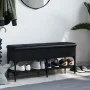 Schwarze Schuhbank aus Holzwerkstoff, 102 x 32 x 45 cm von , Bänke für Hallen und Lager - Ref: Foro24-835177, Preis: 76,86 €,...