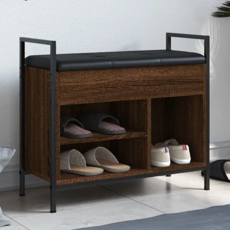 Shoe bench engineered wood oak brown 65.5x32x57.5cm by , Benches for halls and storage - Ref: Foro24-835206, Price: 63,73 €, ...