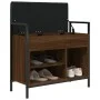 Shoe bench engineered wood oak brown 65.5x32x57.5cm by , Benches for halls and storage - Ref: Foro24-835206, Price: 63,73 €, ...