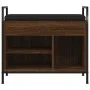 Shoe bench engineered wood oak brown 65.5x32x57.5cm by , Benches for halls and storage - Ref: Foro24-835206, Price: 63,73 €, ...
