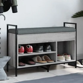Shoe bench Sonoma gray engineered wood 85.5x32x57.5 cm by , Benches for halls and storage - Ref: Foro24-835210, Price: 72,25 ...