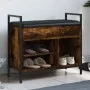Engineered wood shoe bench smoked oak 65.5x32x57.5 cm by , Benches for halls and storage - Ref: Foro24-835204, Price: 58,99 €...