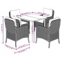 Set comedor de jardín 5 piezas y cojines ratán sintético marrón en Conjuntos de jardín | Comprar online en Foru.es