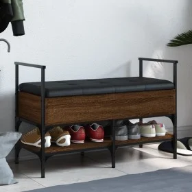Schuhbank aus Holzwerkstoff Eiche braun 85,5x42x57,5cm von , Bänke für Hallen und Lager - Ref: Foro24-835233, Preis: 82,26 €,...