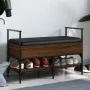 Shoe bench engineered wood oak brown 85.5x42x57.5cm by , Benches for halls and storage - Ref: Foro24-835233, Price: 82,26 €, ...