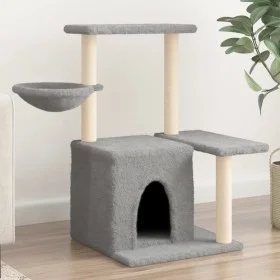 Rascador para gatos con postes de sisal gris claro 83 cm de , Mobiliario para gatos - Ref: Foro24-172110, Precio: 38,68 €, De...