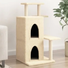 Rascador para gatos con postes de sisal color crema 97 cm de , Mobiliario para gatos - Ref: Foro24-172112, Precio: 39,59 €, D...