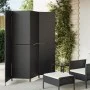 Biombo de 4 paneles ratán sintético negro de , Divisores de ambientes - Ref: Foro24-365344, Precio: 179,94 €, Descuento: %