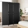 Biombo de 4 paneles ratán sintético negro de , Divisores de ambientes - Ref: Foro24-365344, Precio: 179,94 €, Descuento: %