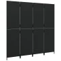 Biombo de 4 paneles ratán sintético negro de , Divisores de ambientes - Ref: Foro24-365344, Precio: 179,94 €, Descuento: %