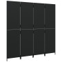 Biombo de 4 paneles ratán sintético negro de , Divisores de ambientes - Ref: Foro24-365344, Precio: 182,89 €, Descuento: %