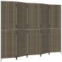 Biombo de 5 paneles ratán sintético gris de , Divisores de ambientes - Ref: Foro24-365350, Precio: 192,75 €, Descuento: %