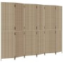 Biombo de 6 paneles ratán sintético beige de , Divisores de ambientes - Ref: Foro24-365371, Precio: 262,96 €, Descuento: %