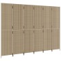 Biombo de 6 paneles ratán sintético beige de , Divisores de ambientes - Ref: Foro24-365371, Precio: 262,96 €, Descuento: %