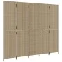 Biombo de 5 paneles ratán sintético beige de , Divisores de ambientes - Ref: Foro24-365367, Precio: 262,33 €, Descuento: %