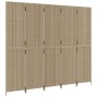 Biombo de 5 paneles ratán sintético beige de , Divisores de ambientes - Ref: Foro24-365367, Precio: 268,68 €, Descuento: %