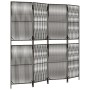 Biombo de 4 paneles ratán sintético gris de , Divisores de ambientes - Ref: Foro24-365378, Precio: 109,53 €, Descuento: %